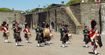 Pipers and drummers at Halifax Citadel     August 2004